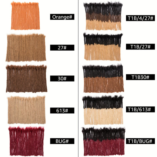 0.4 cm and 0.6 cm Thickness Pre Colored 100% Real Human Hair Dreadlock Extensions for Man/Women Full Handmade Permanent Loc Extensions Bundles Can Be Dyed Bleached Curled Twisted